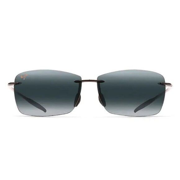 New MAUI JIM Lighthouse Black Polarised Rimless Rectangle 423 02 Sunglasses Wome - Picture 2 of 5
